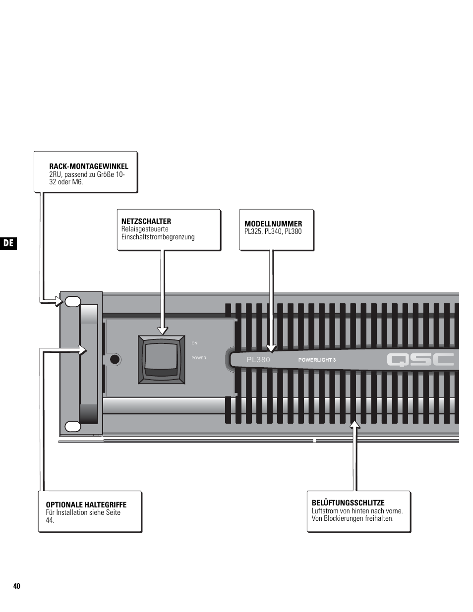 QSC Audio PL325 User Manual | Page 40 / 60