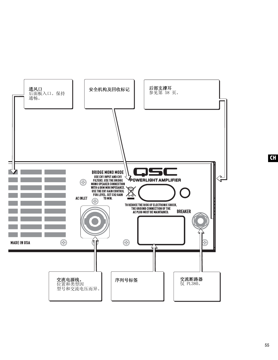 QSC Audio PL325 User Manual | Page 55 / 60
