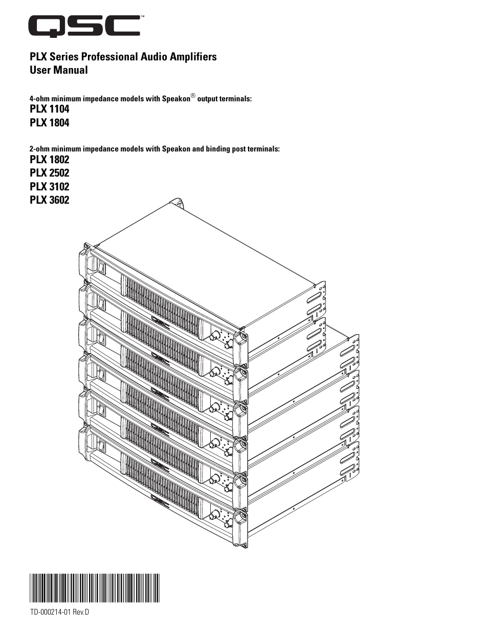 QSC Audio PLX 1804 User Manual | 16 pages