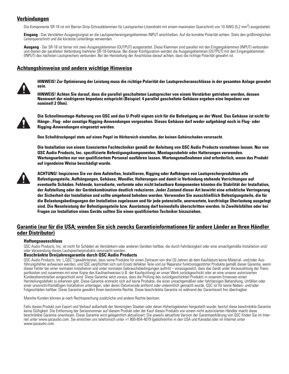 QSC Audio SR-18 User Manual | Page 8 / 10