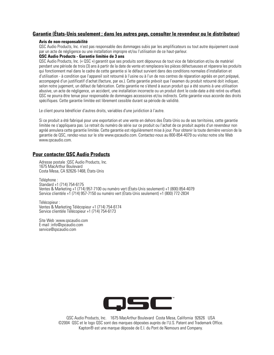 QSC Audio SC-322X User Manual | Page 19 / 27