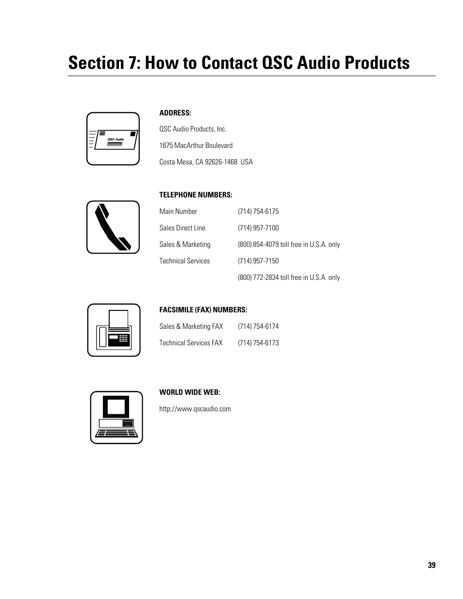QSC Audio CM16a User Manual | Page 39 / 40