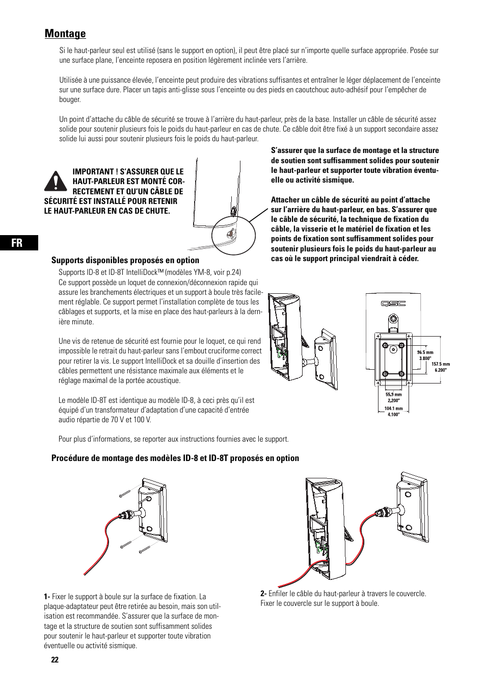 Montage | QSC Audio AD-S82H User Manual | Page 22 / 44