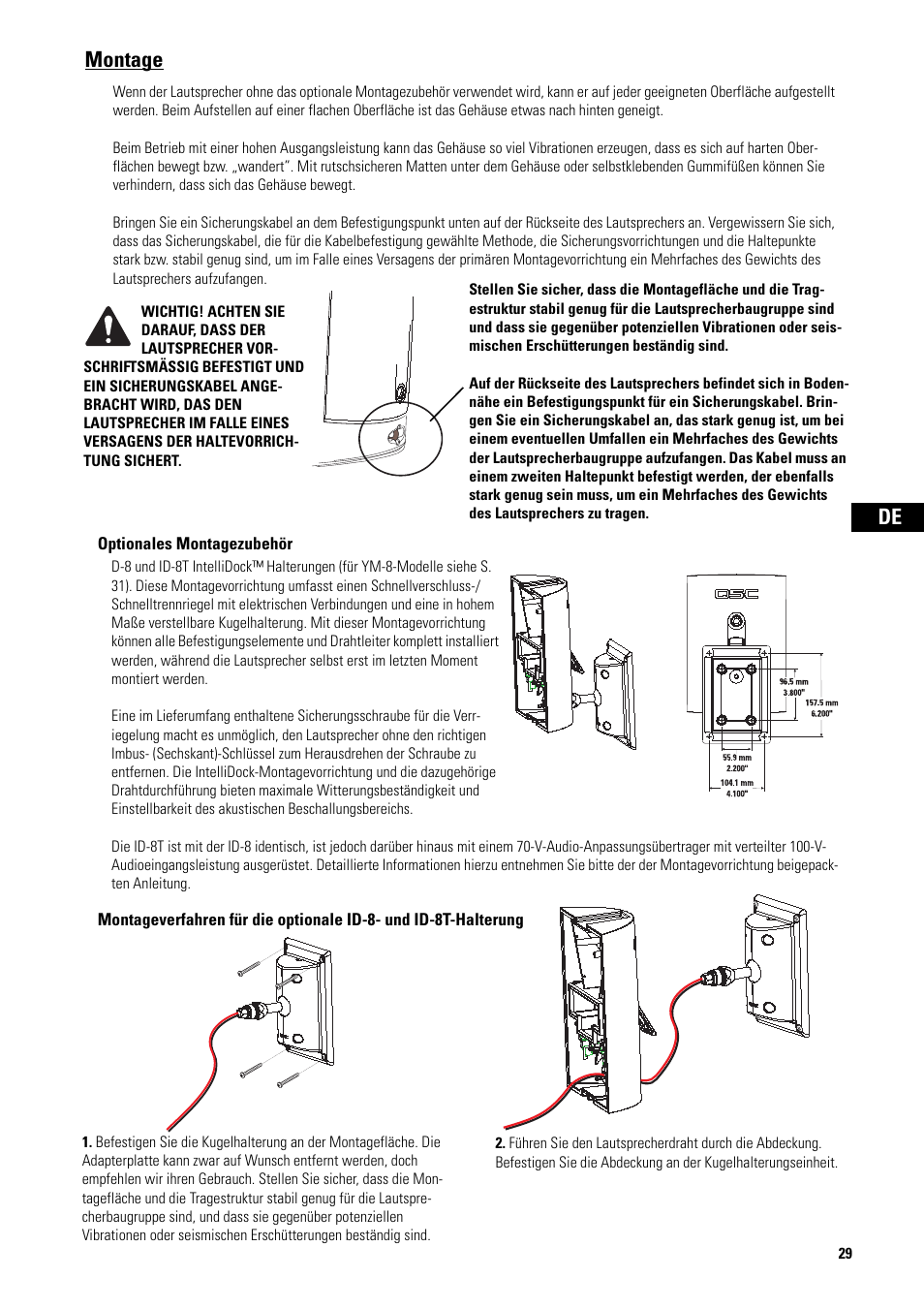 Montage | QSC Audio AD-S82H User Manual | Page 29 / 44