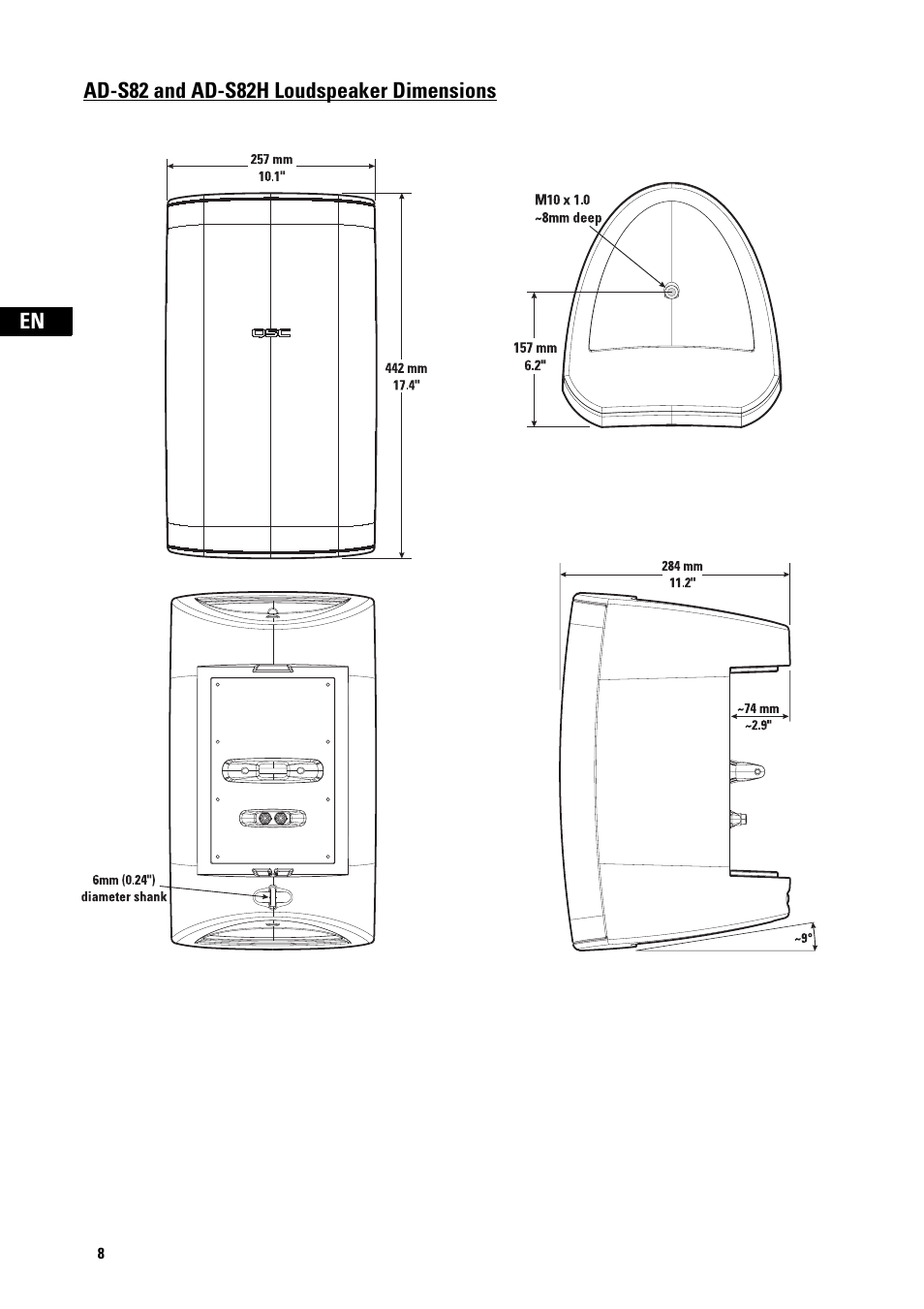 QSC Audio AD-S82H User Manual | Page 8 / 44