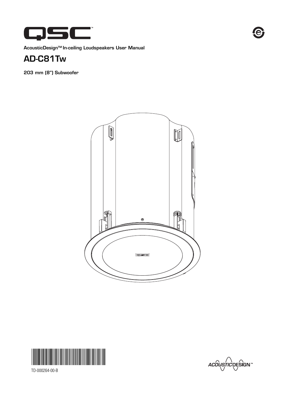 QSC Audio AD-C81Tw User Manual | 8 pages