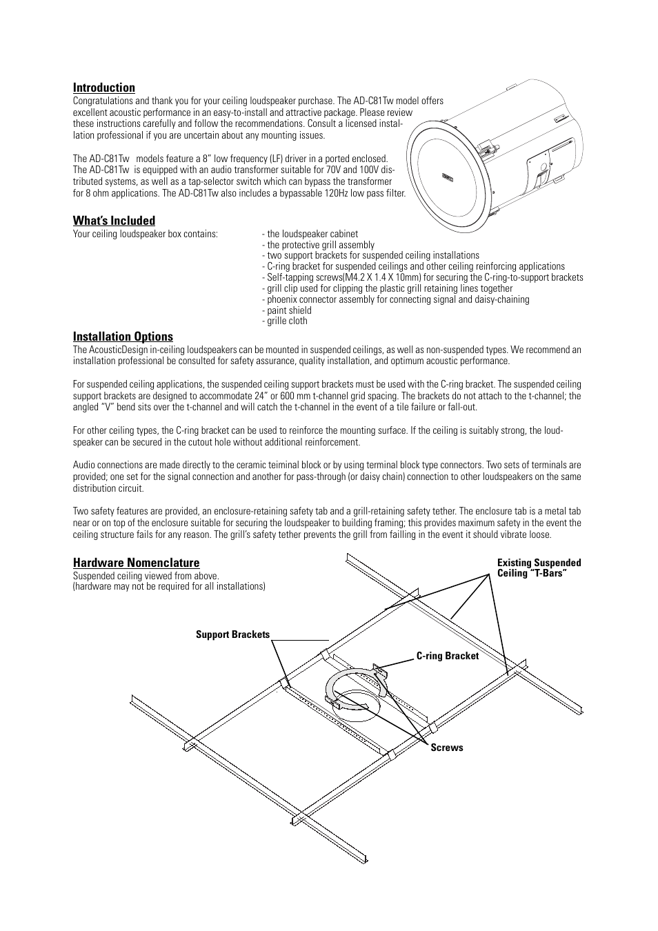 QSC Audio AD-C81Tw User Manual | Page 3 / 8