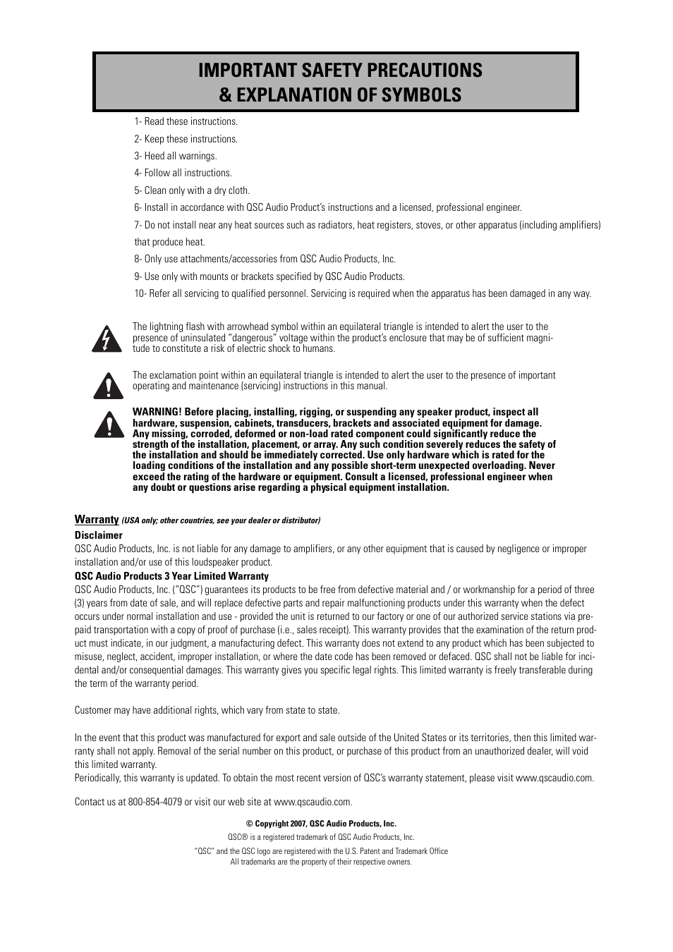 QSC Audio AD-C42T User Manual | Page 2 / 8