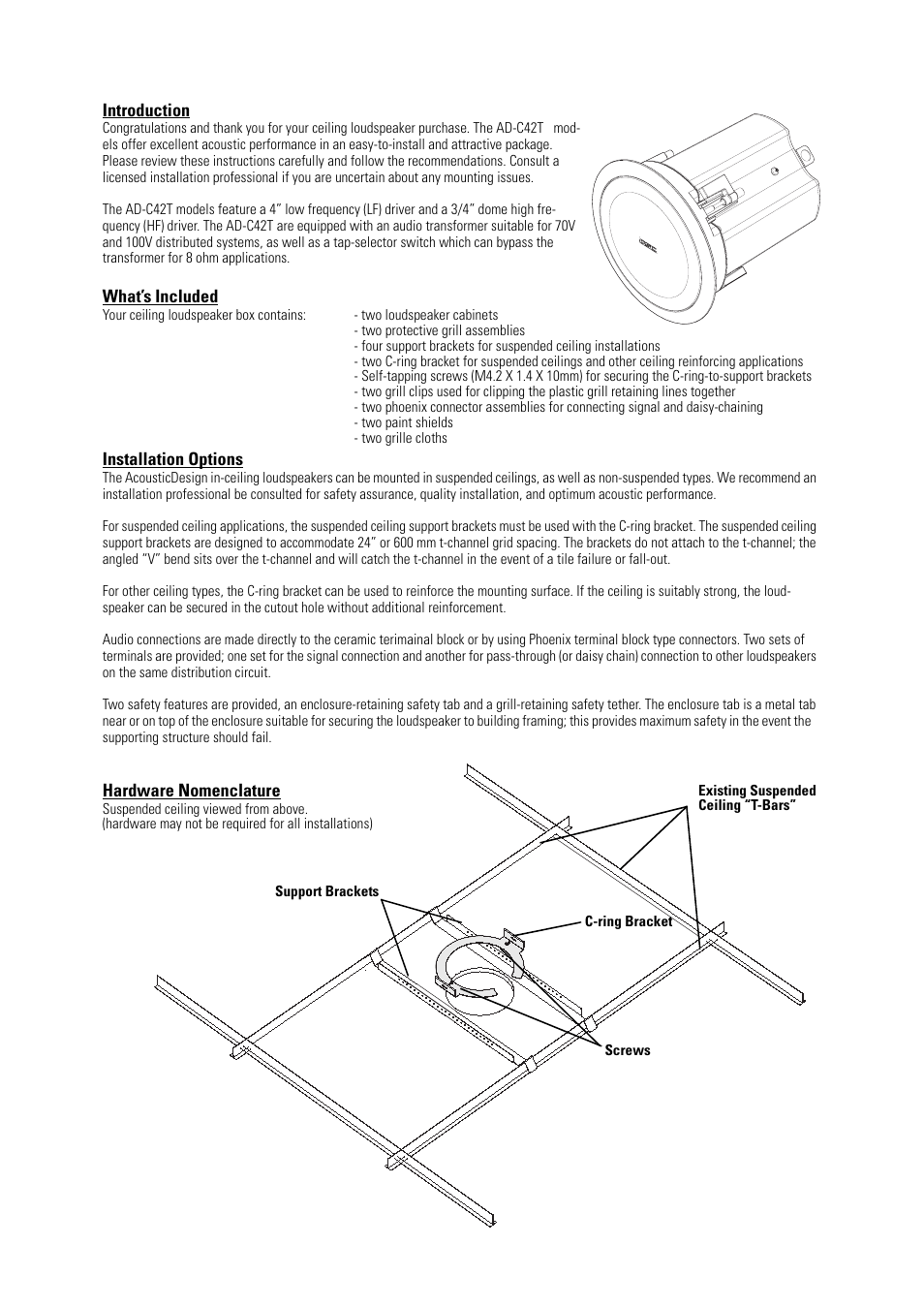 QSC Audio AD-C42T User Manual | Page 3 / 8