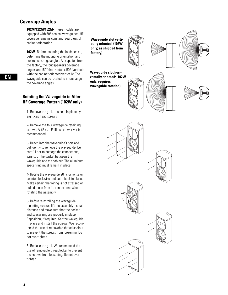 Coverage angles | QSC Audio ISIS Series User Manual | Page 4 / 28