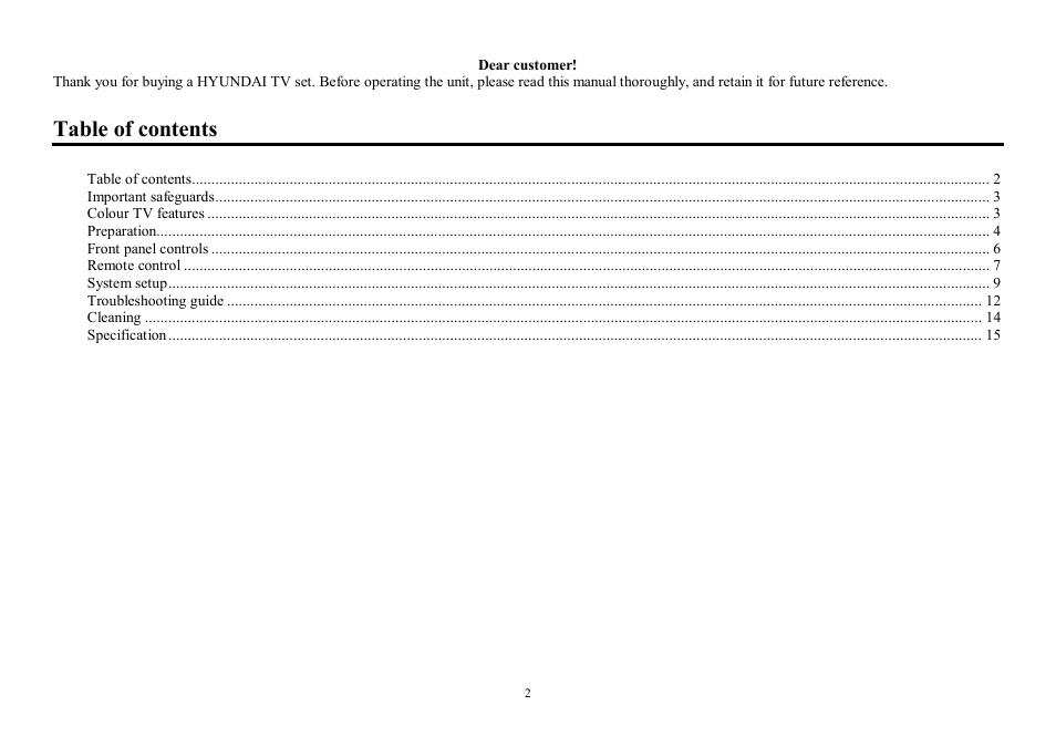 Hyundai H-TV2110SPF User Manual | Page 2 / 29