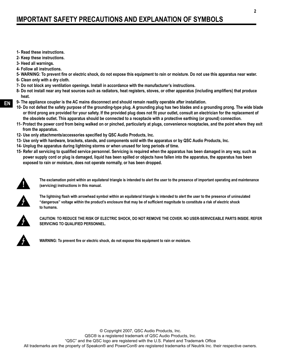 QSC Audio TD-000271-01 User Manual | Page 2 / 12