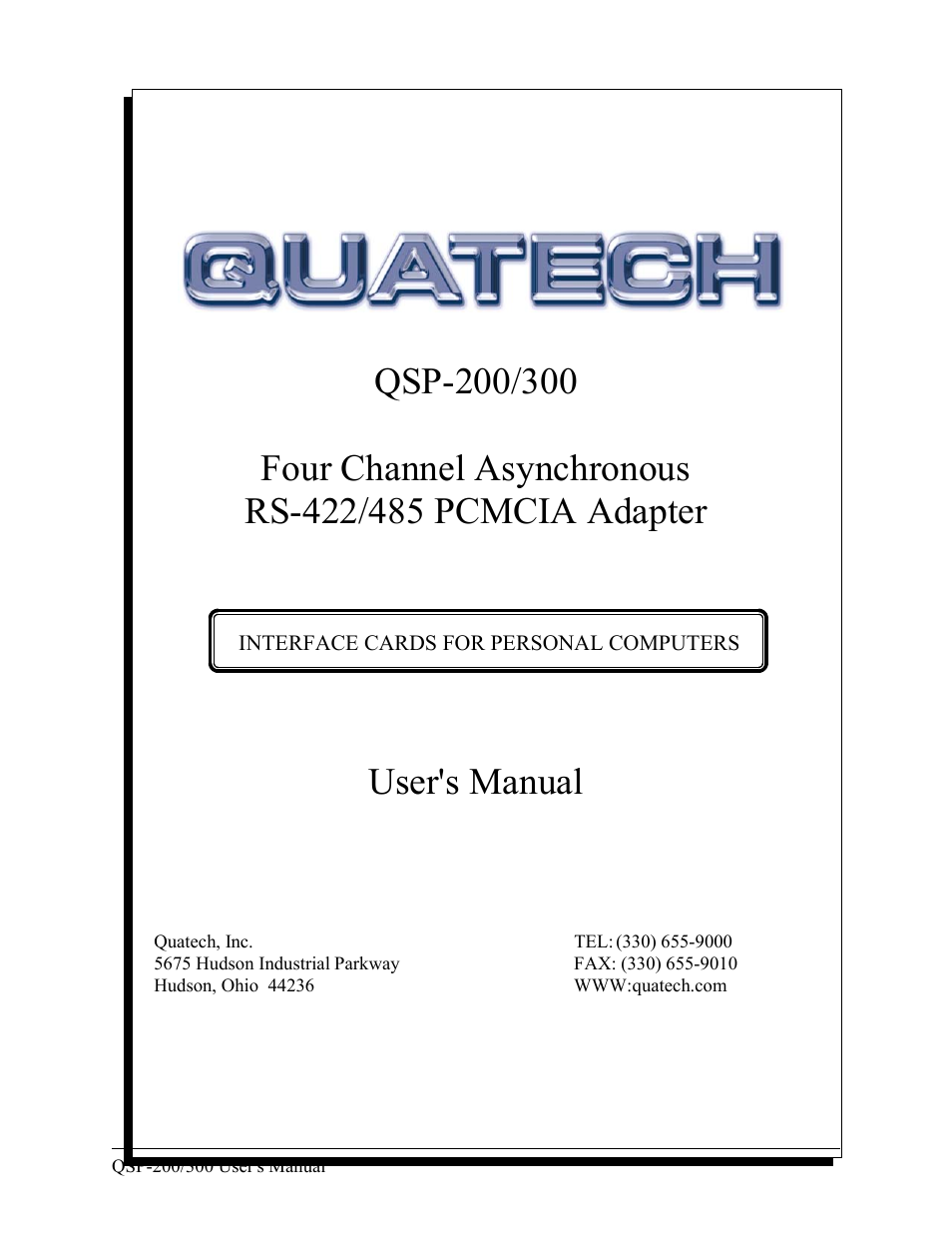 Quatech QSP-200/300 User Manual | 49 pages