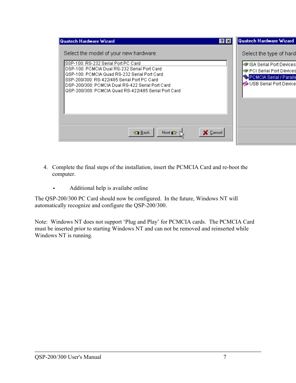 Quatech QSP-200/300 User Manual | Page 13 / 49