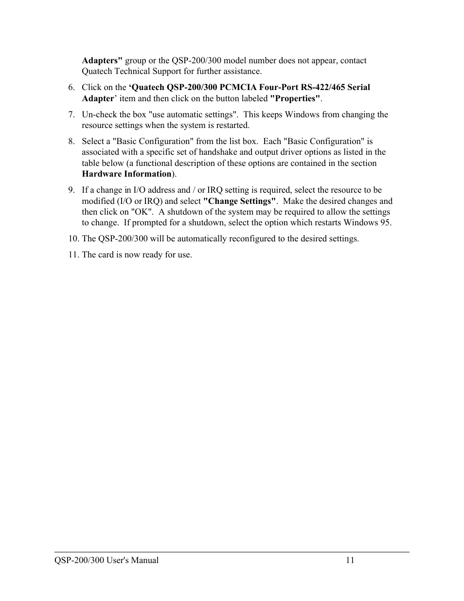 Quatech QSP-200/300 User Manual | Page 17 / 49