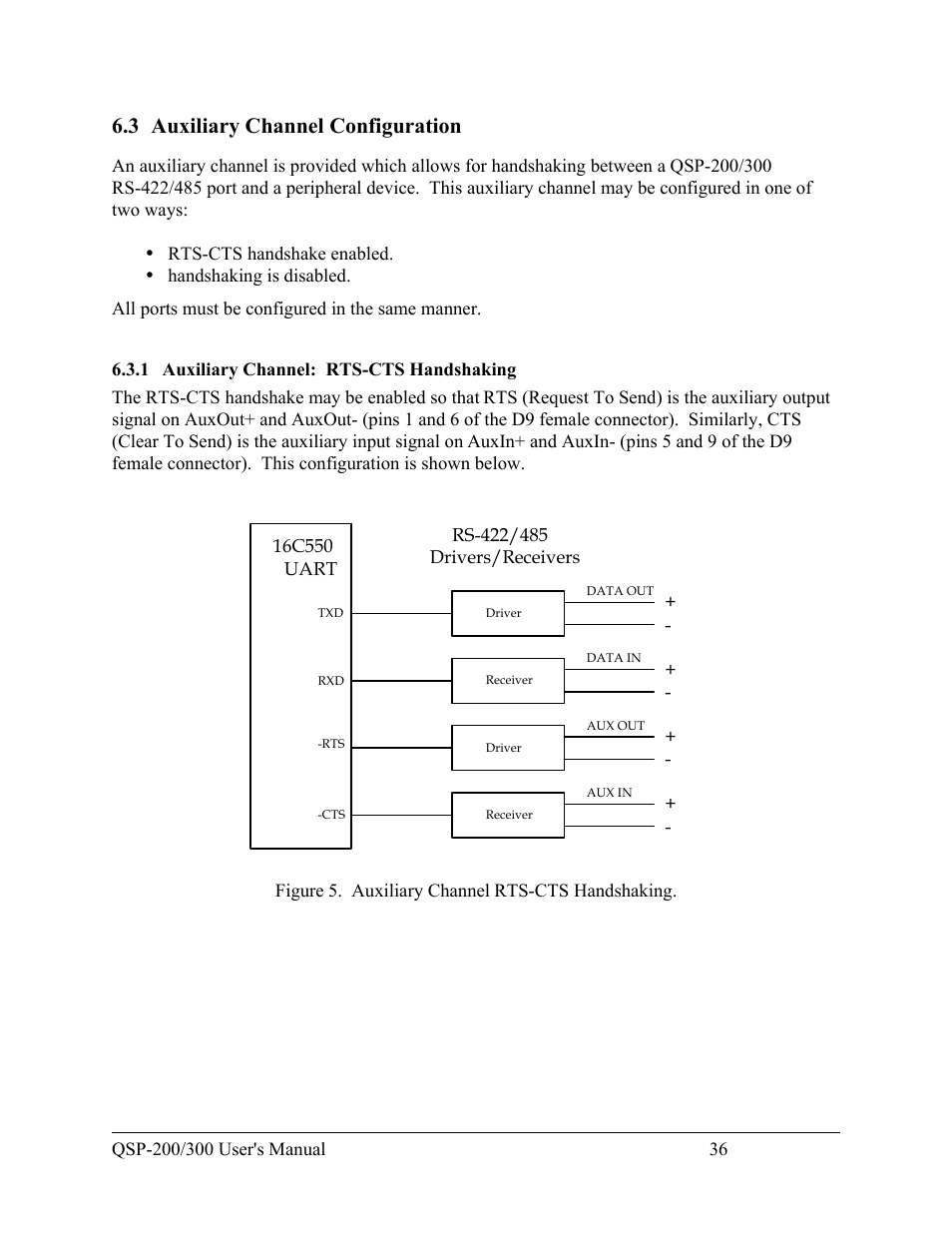 3 auxiliary channel configuration | Quatech QSP-200/300 User Manual | Page 42 / 49