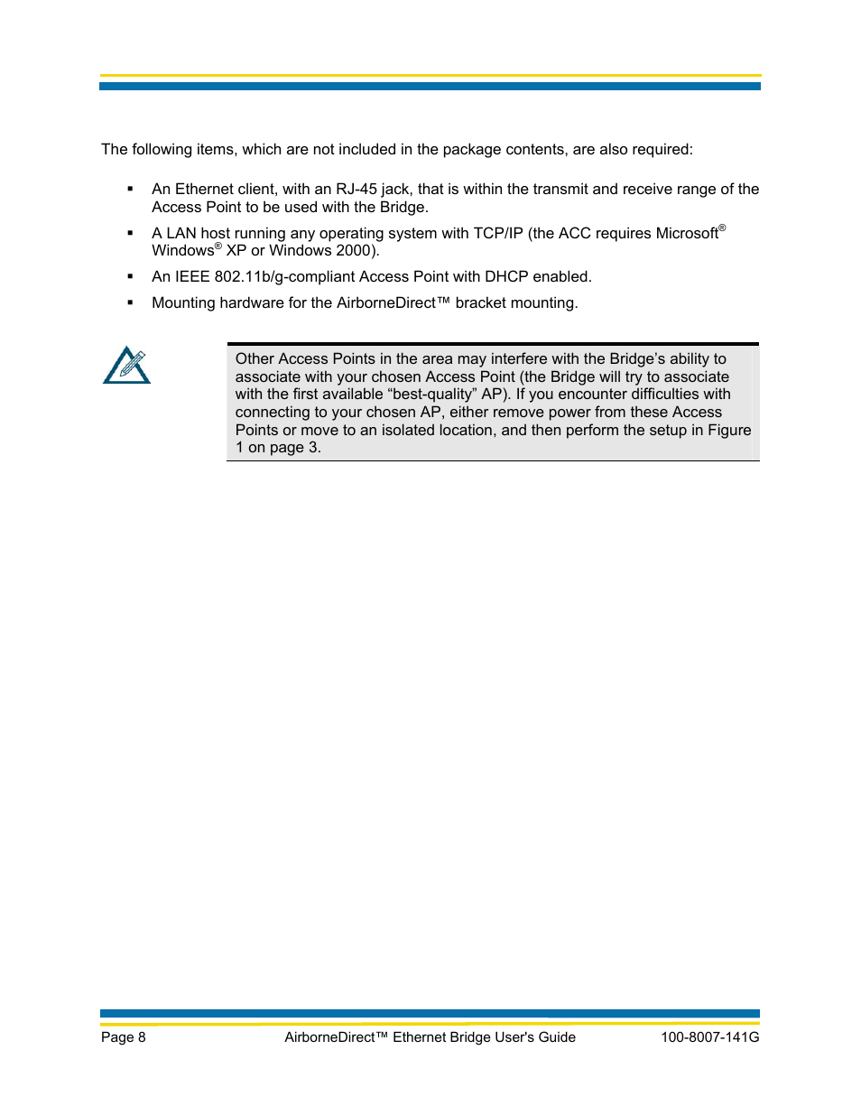 Items supplied by the user | Quatech AirborneDirect WLNG-ET Series User Manual | Page 14 / 77