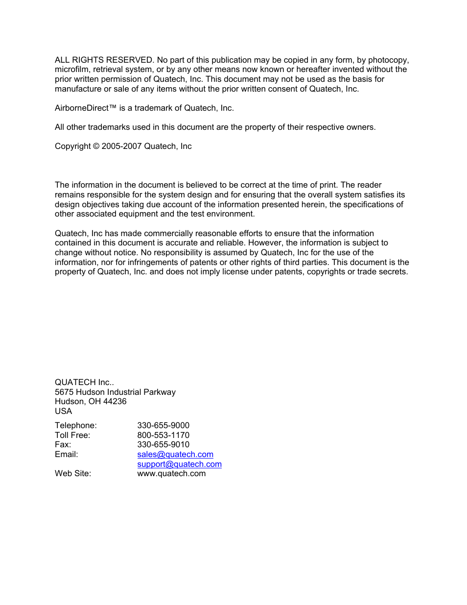 Quatech AirborneDirect WLNG-ET Series User Manual | Page 2 / 77