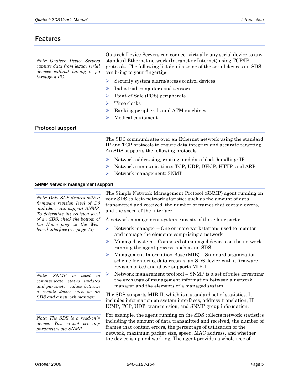 Features | Quatech Device Server User Manual | Page 11 / 98