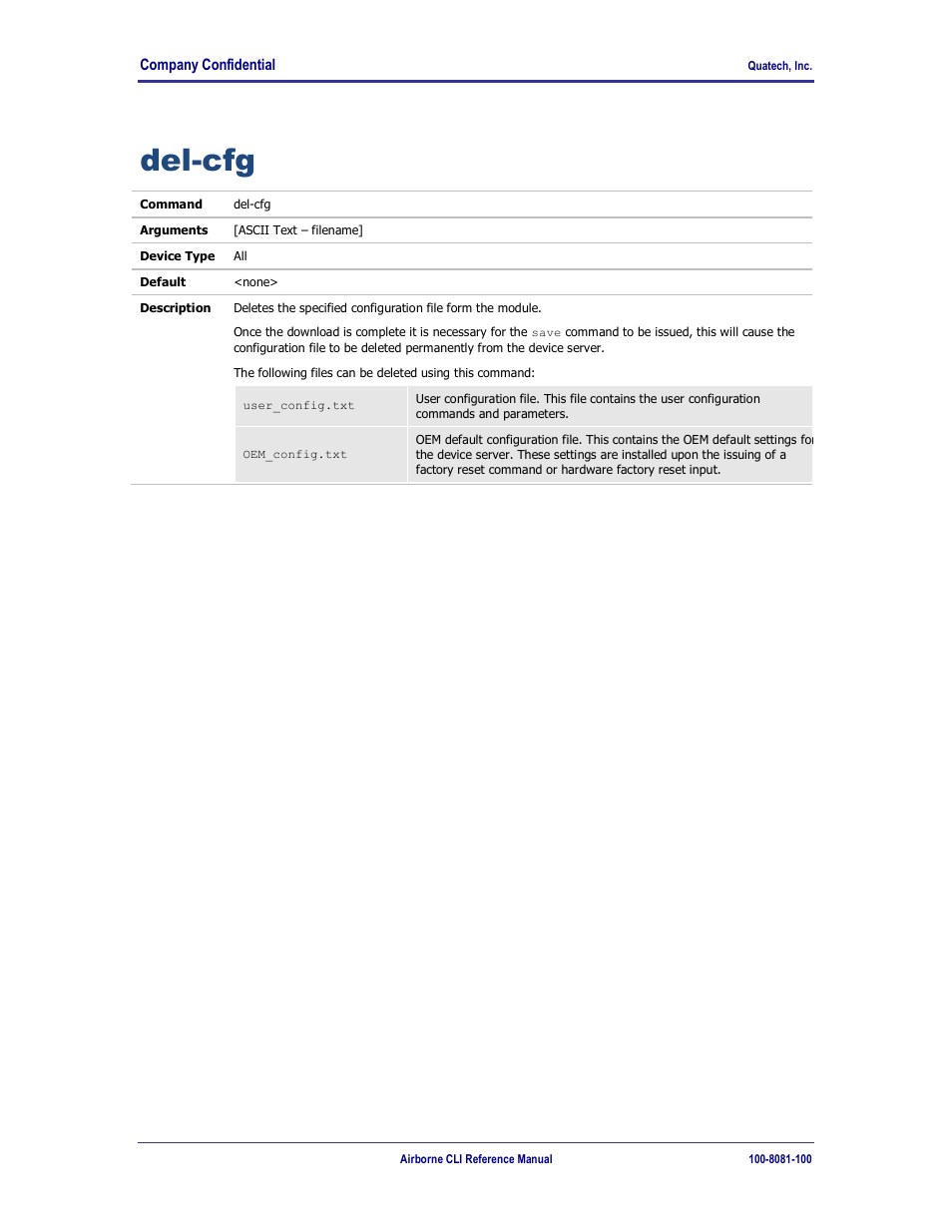 Del-cfg | Quatech WLNG-ET-DP500 Series User Manual | Page 102 / 120