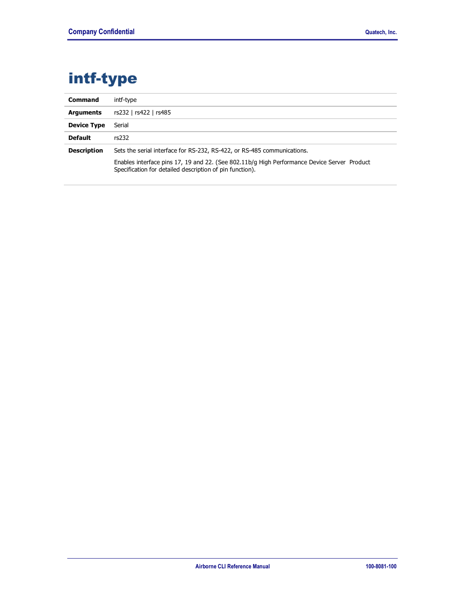 Intf-type | Quatech WLNG-ET-DP500 Series User Manual | Page 104 / 120