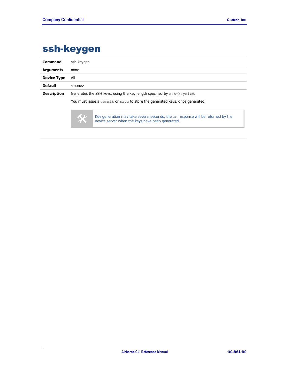 Ssh-keygen | Quatech WLNG-ET-DP500 Series User Manual | Page 106 / 120