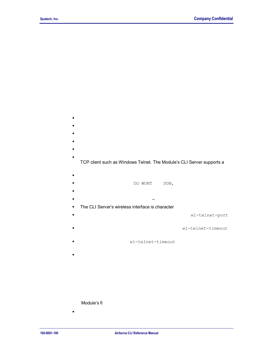 Understanding the cli, Connecting to the cli server, Cli security | 0 understanding the cli | Quatech WLNG-ET-DP500 Series User Manual | Page 17 / 120