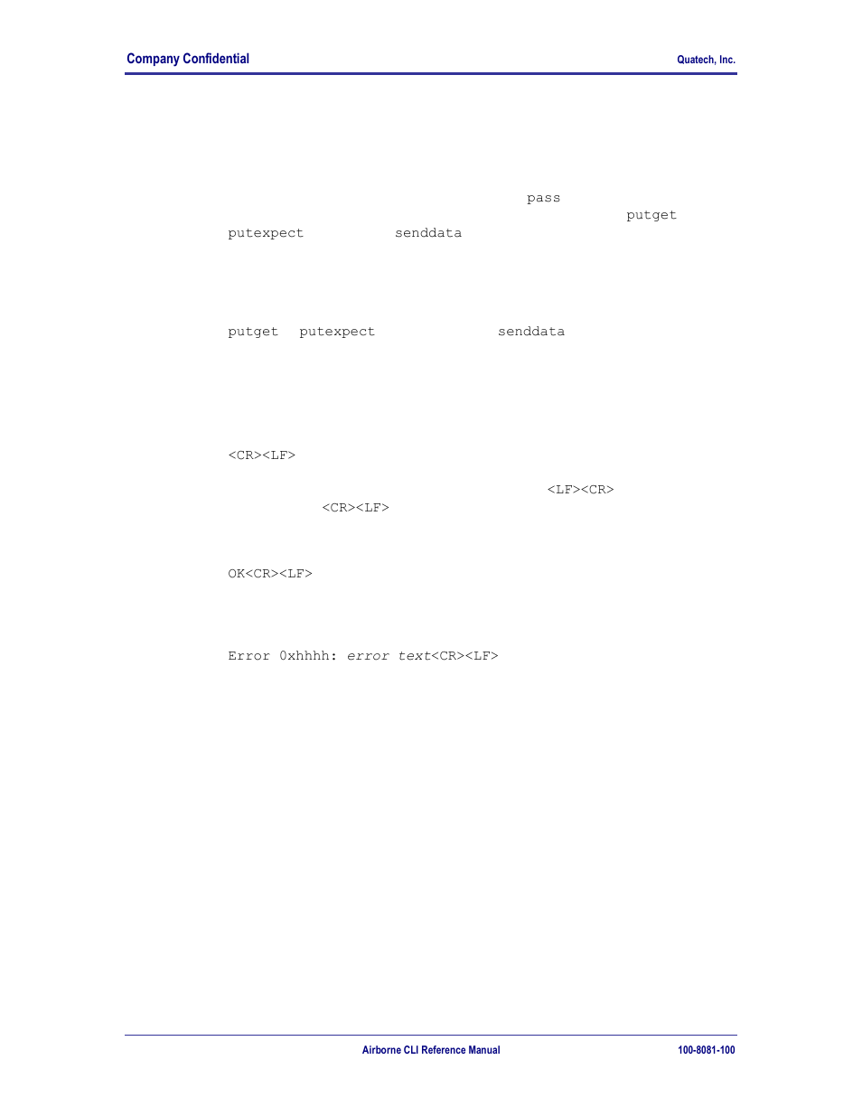 Aschex vs. binary values, Command responses | Quatech WLNG-ET-DP500 Series User Manual | Page 22 / 120