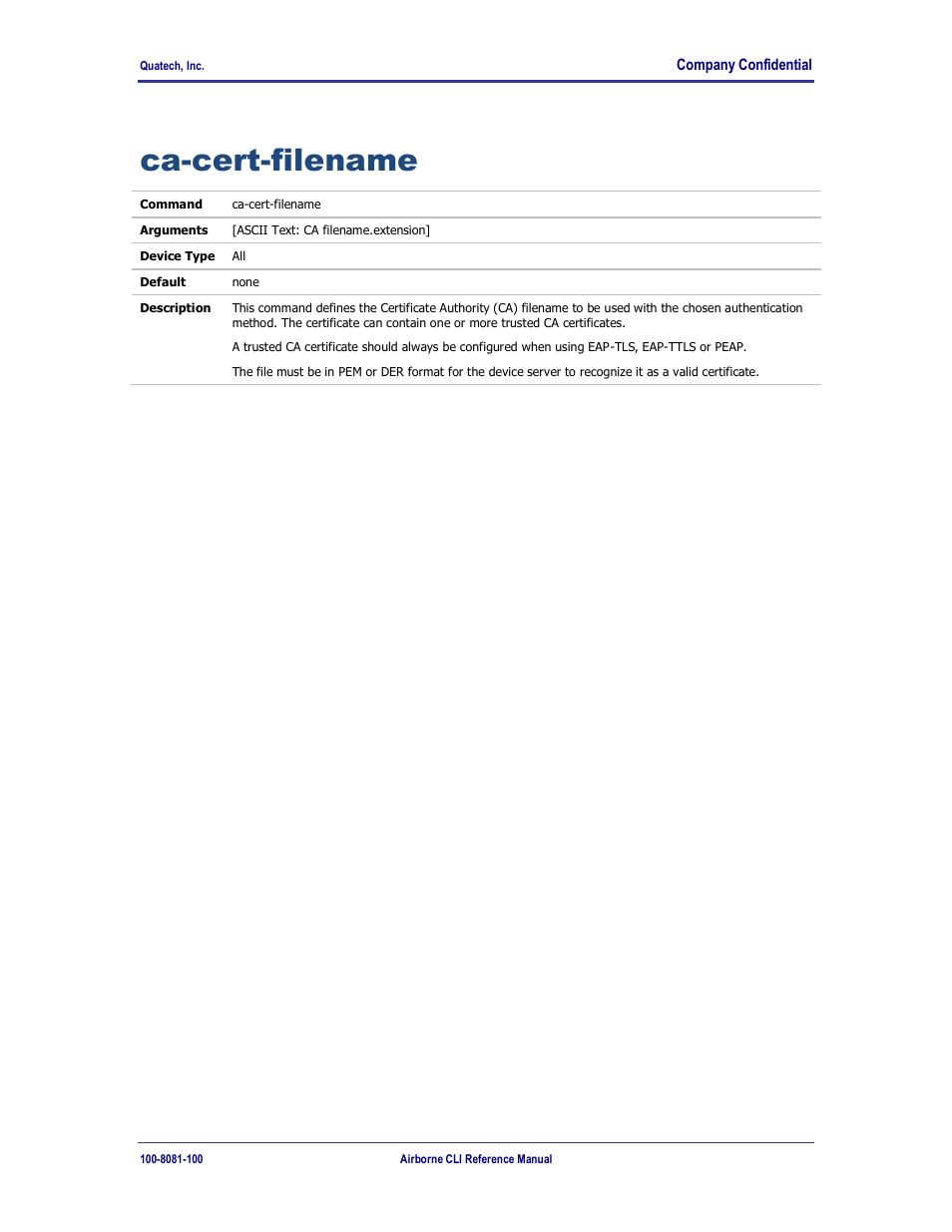 Ca-cert-filename | Quatech WLNG-ET-DP500 Series User Manual | Page 57 / 120