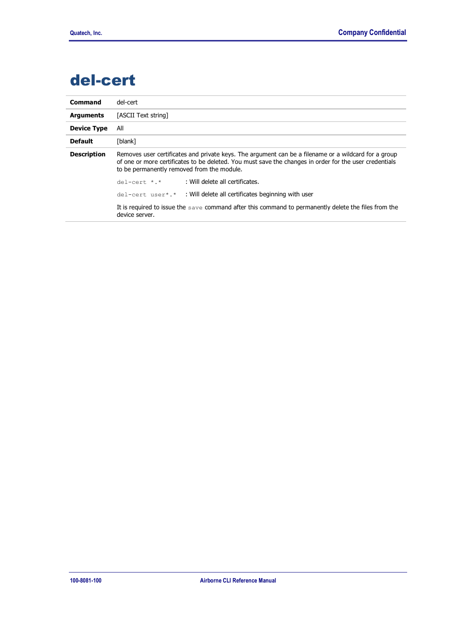 Del-cert | Quatech WLNG-ET-DP500 Series User Manual | Page 77 / 120