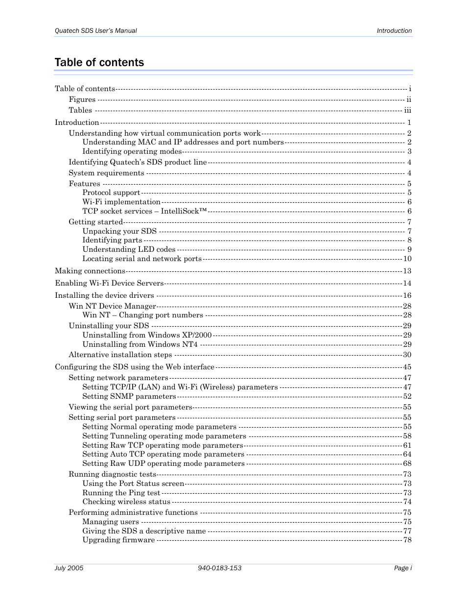 Quatech Serial Device Server User Manual | Page 3 / 98
