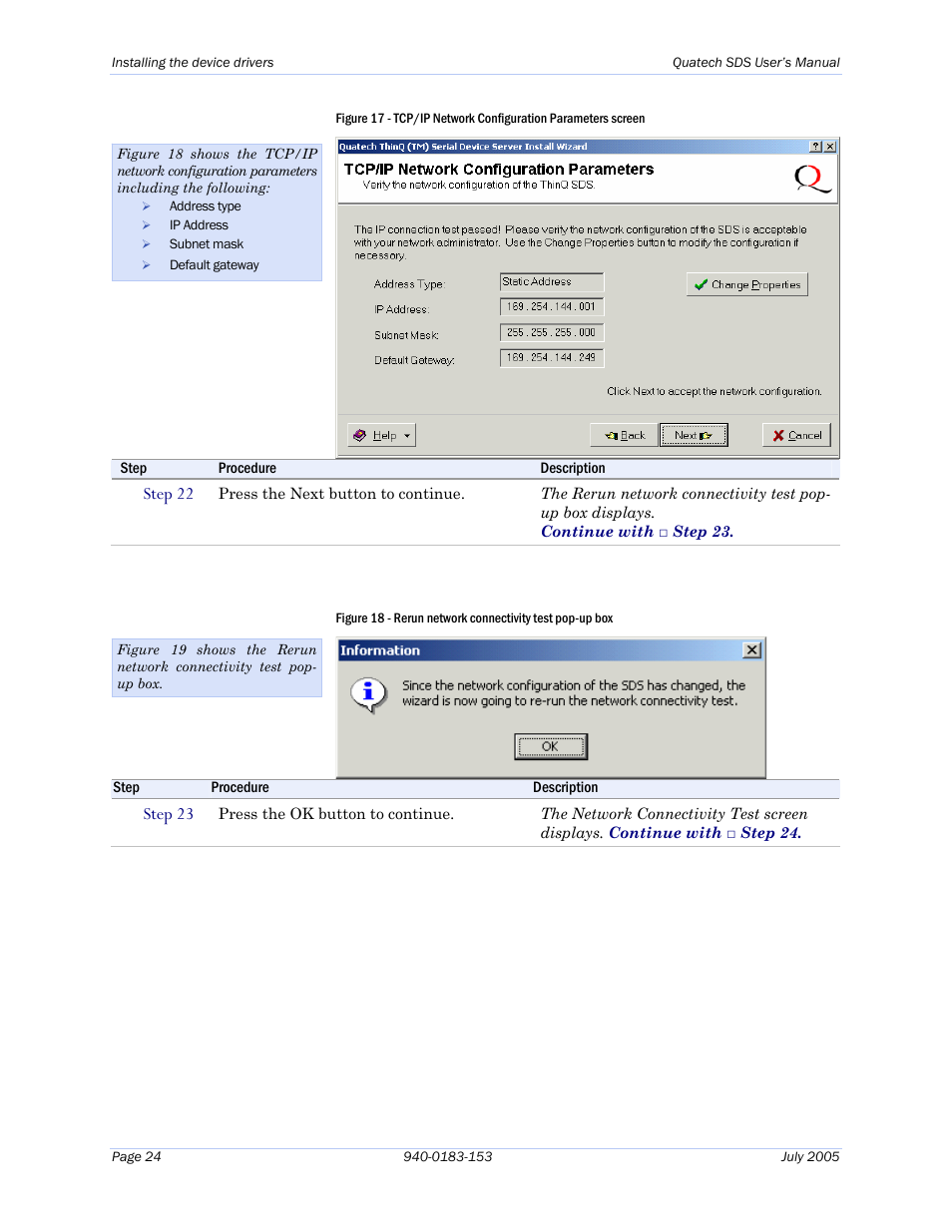 Step 22, Step 23 | Quatech Serial Device Server User Manual | Page 30 / 98