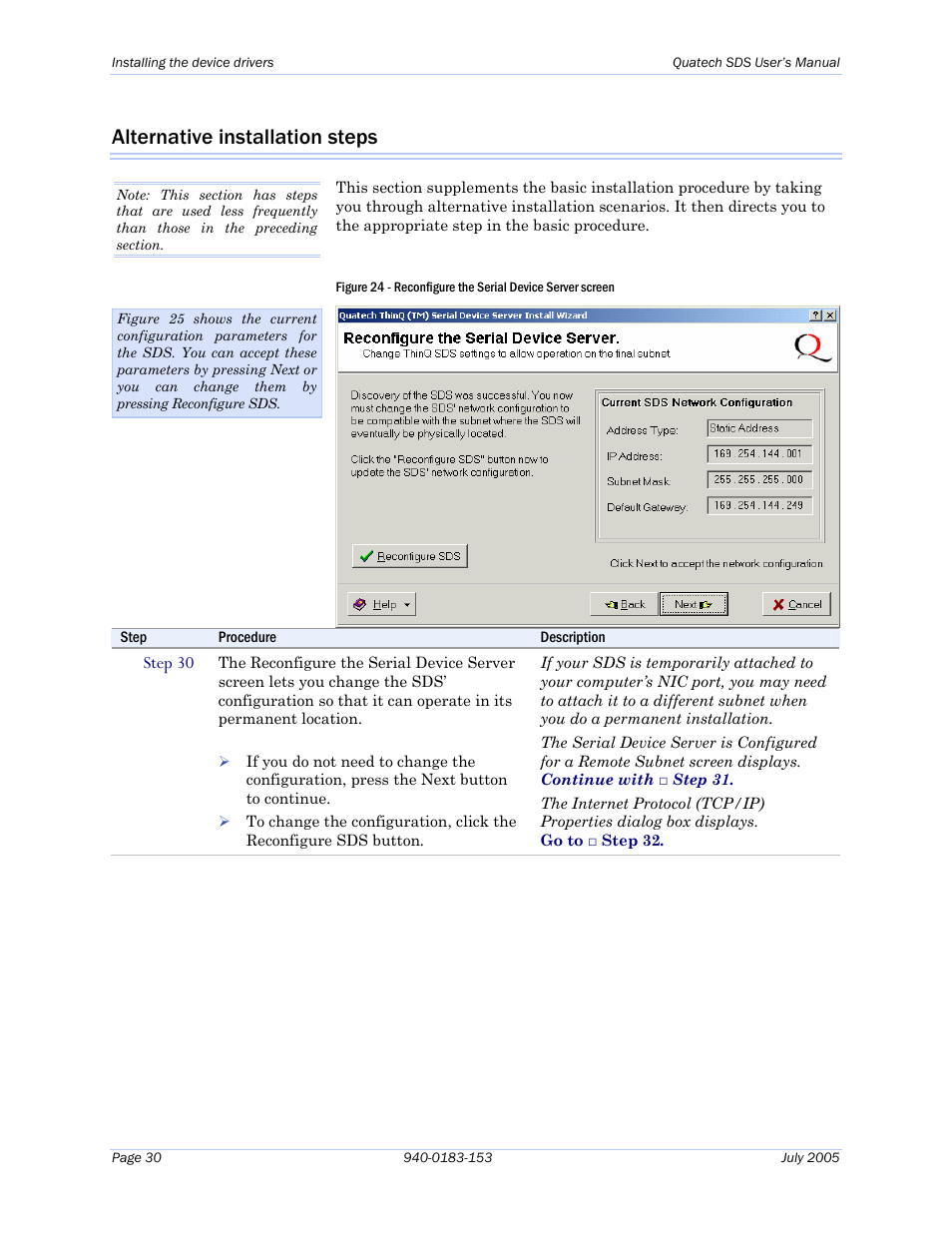 Alternative installation steps | Quatech Serial Device Server User Manual | Page 36 / 98