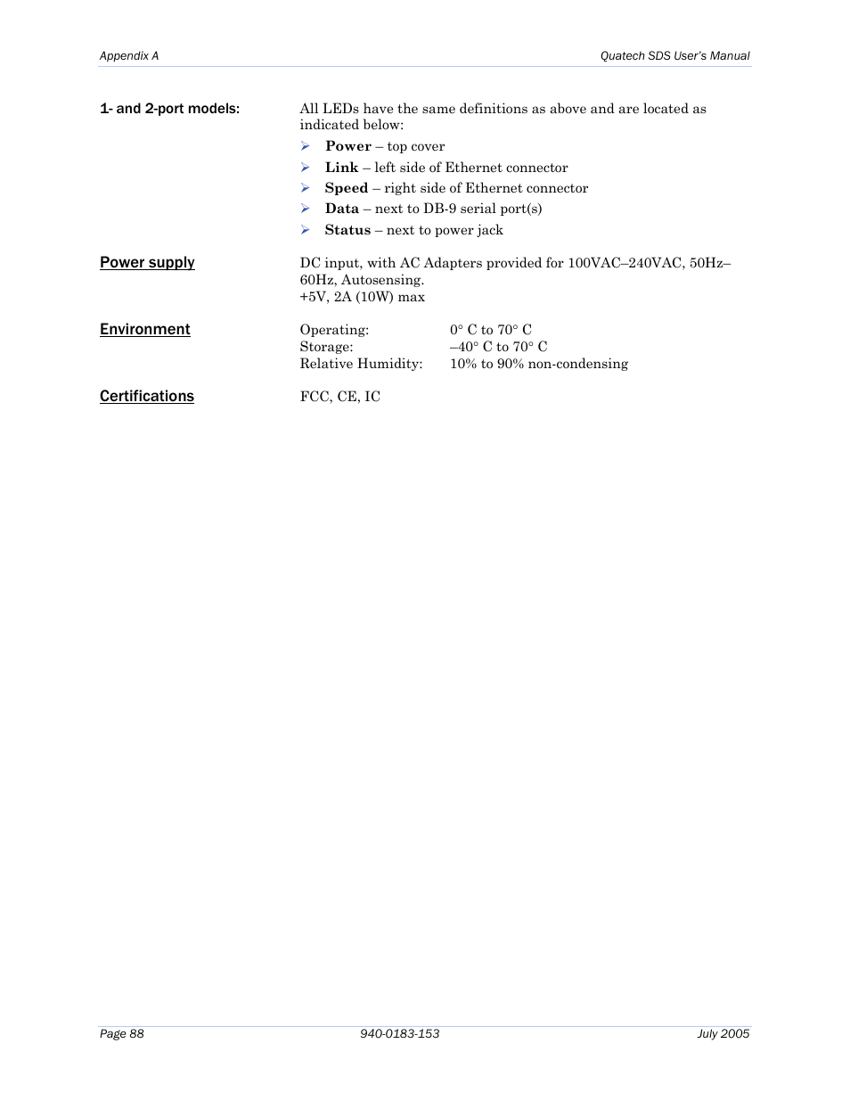 Quatech Serial Device Server User Manual | Page 94 / 98