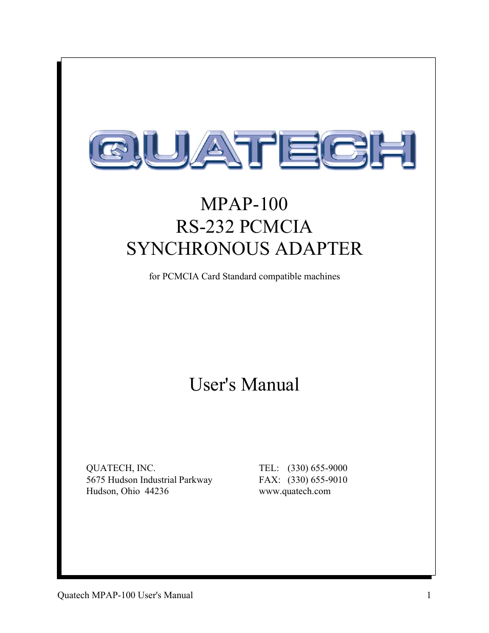 Quatech MPAP-100 User Manual | 64 pages