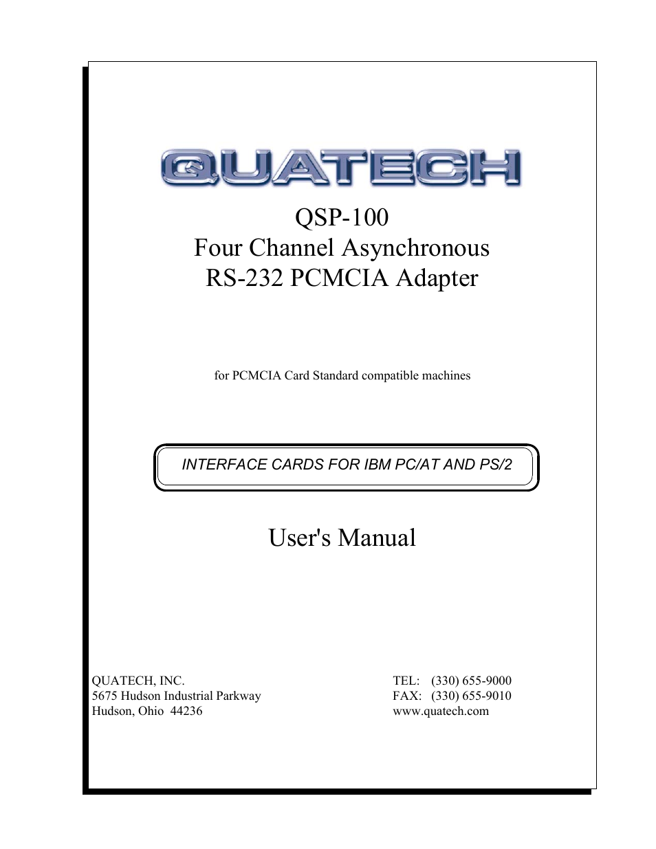 Quatech QSP-100 User Manual | 40 pages