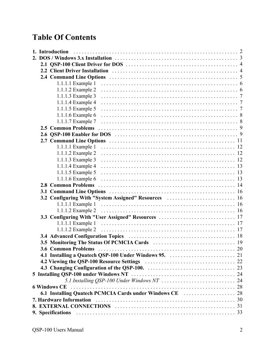 Quatech QSP-100 User Manual | Page 5 / 40