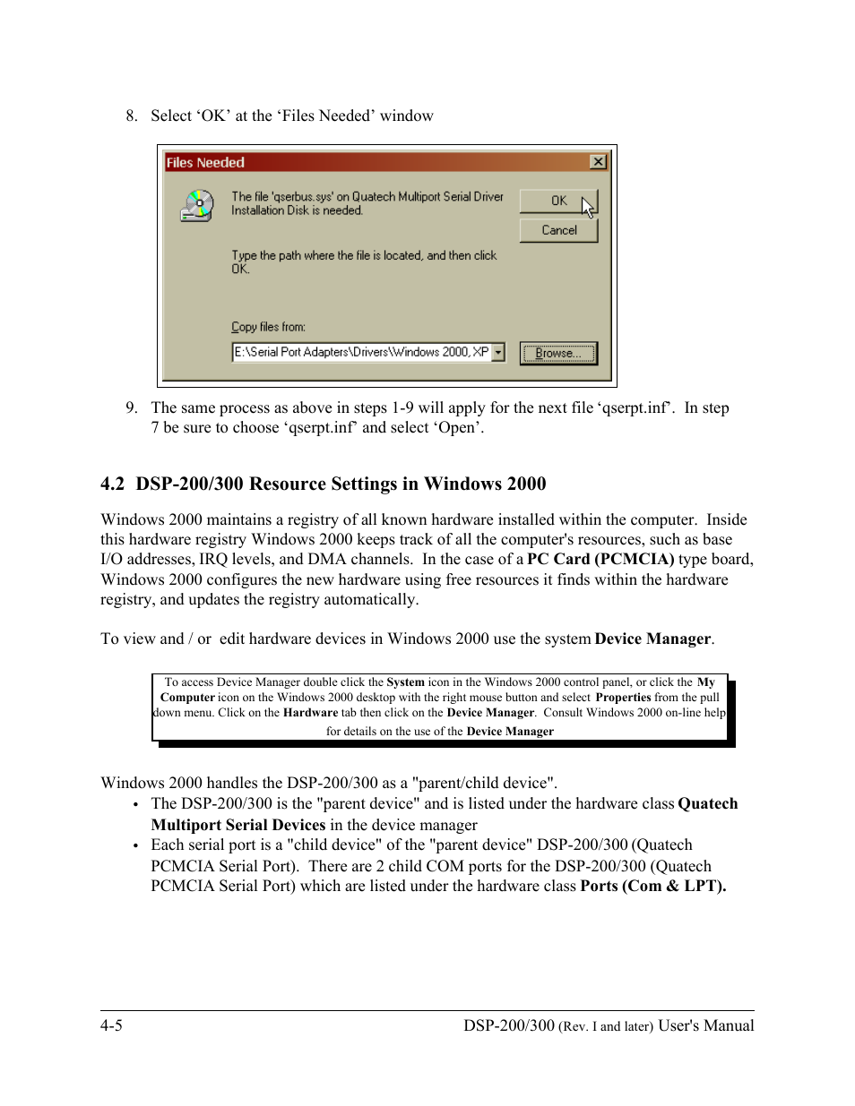 Quatech DSP-200/300 User Manual | Page 28 / 52