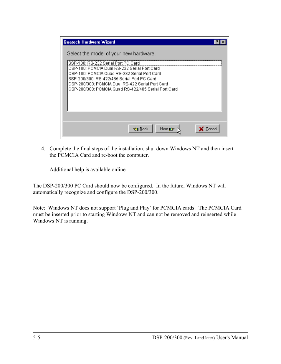 Quatech DSP-200/300 User Manual | Page 42 / 52