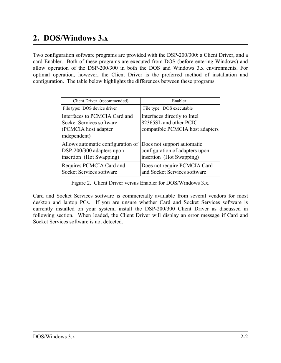 Dos/windows 3.x | Quatech DSP-200/300 User Manual | Page 7 / 52