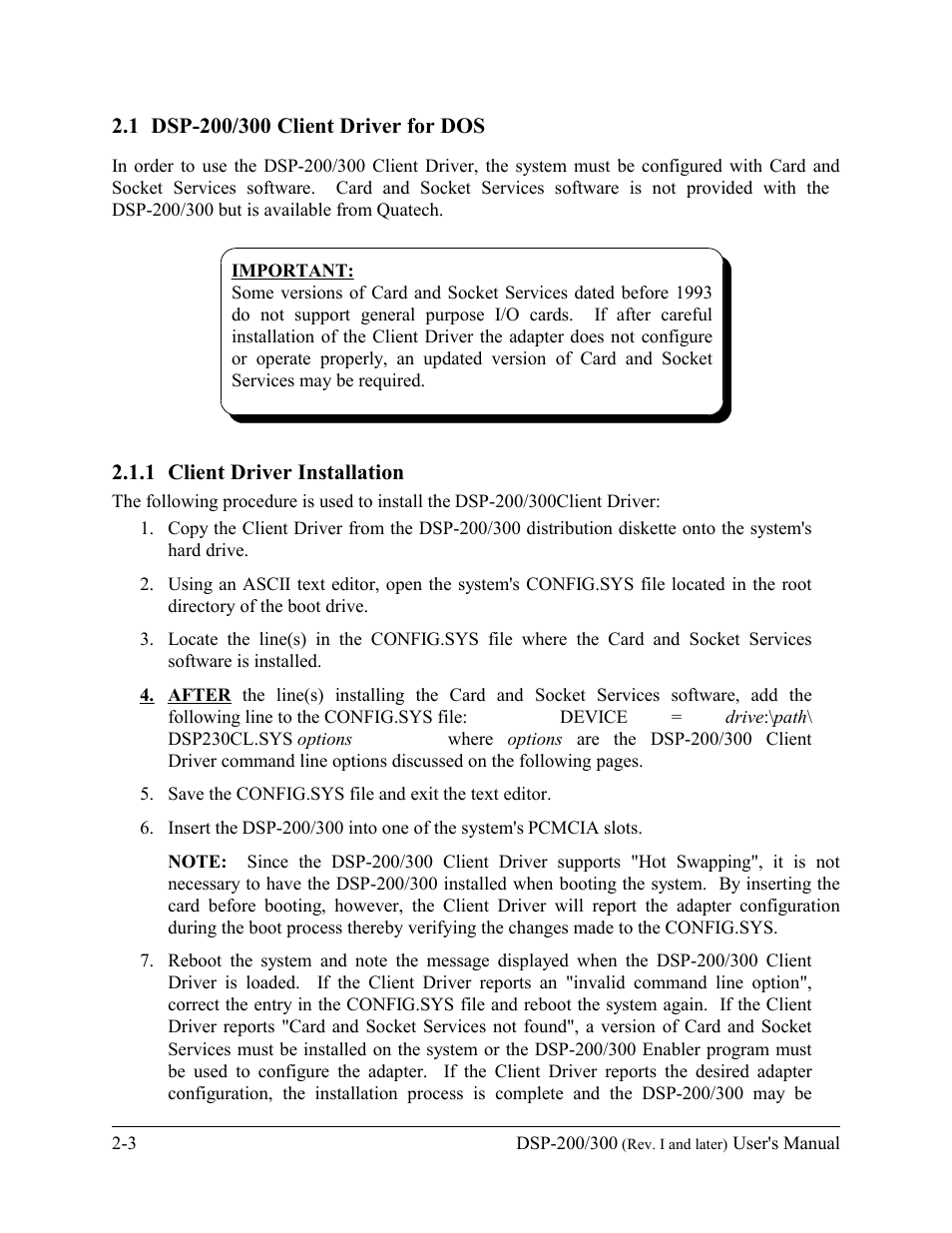 Quatech DSP-200/300 User Manual | Page 8 / 52