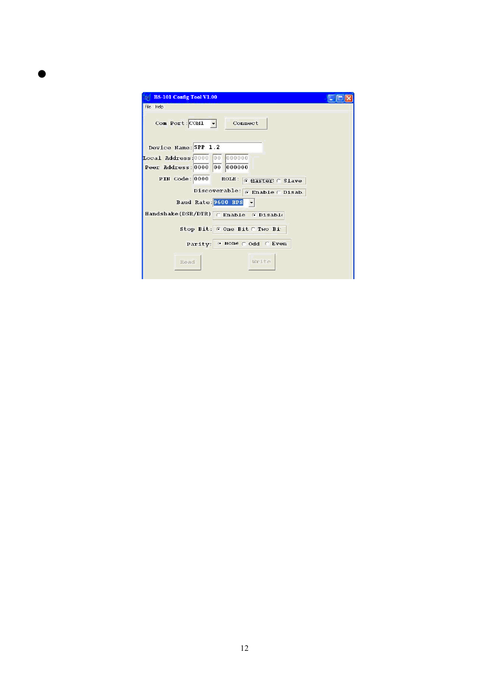 Bt rs232 config tool parameters configuration | Quatech Bluetooth To Serial Converter SS-BLT-400 User Manual | Page 13 / 18