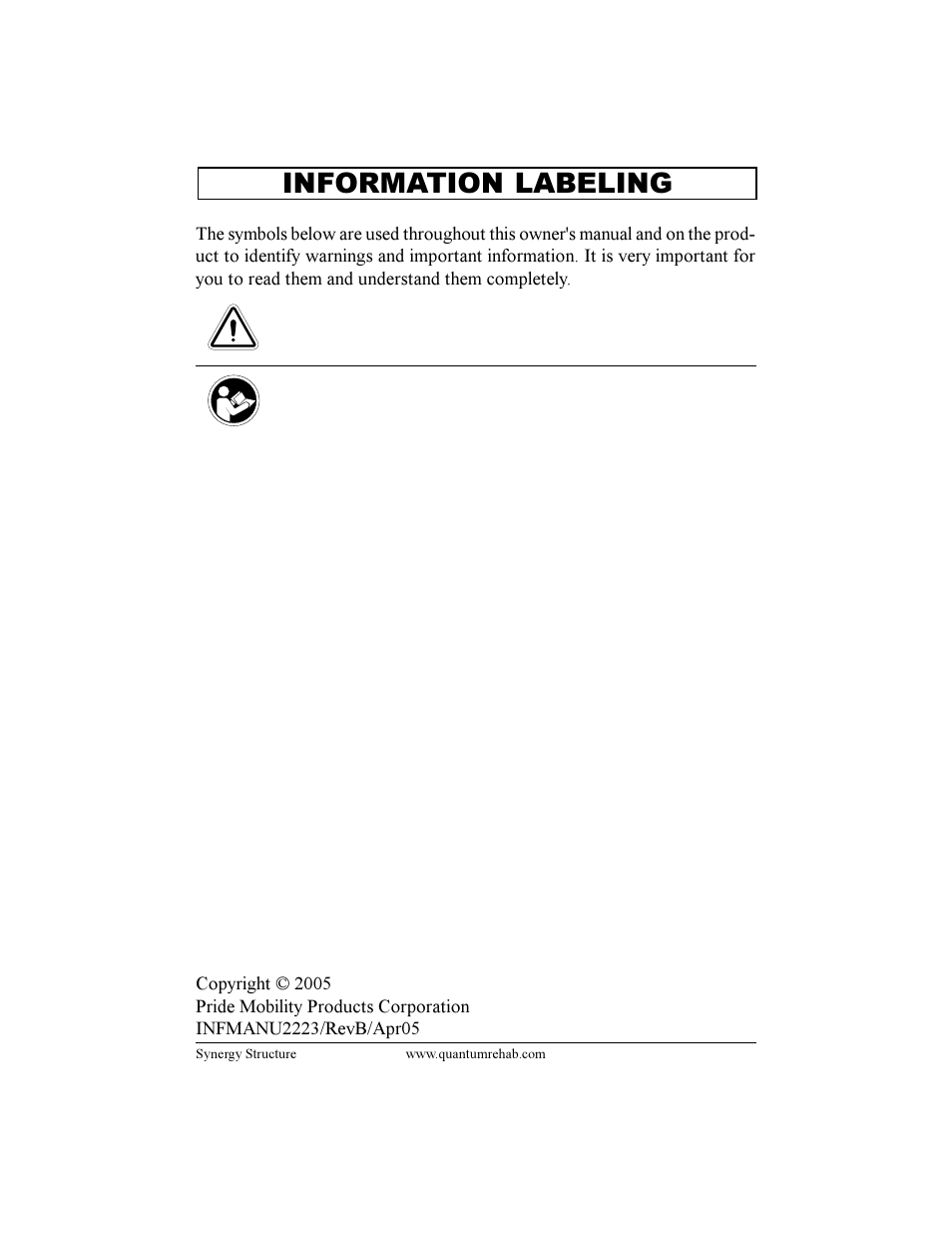 Information labeling | Quantum Synergy Solution none User Manual | Page 2 / 12