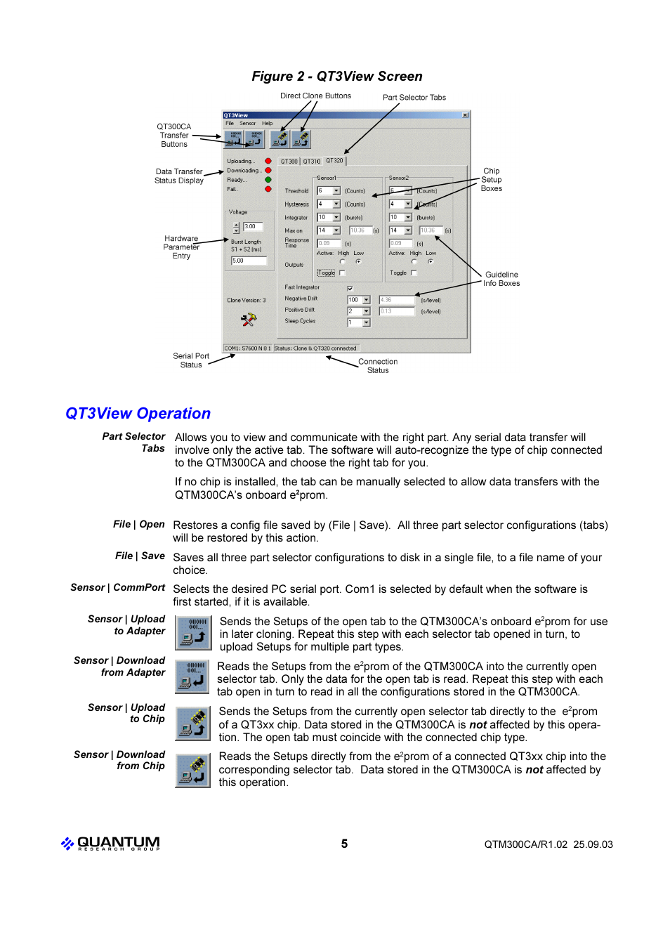 Qt3view operation, Figure 2 - qt3view screen | Quantum QTM300CA User Manual | Page 5 / 12