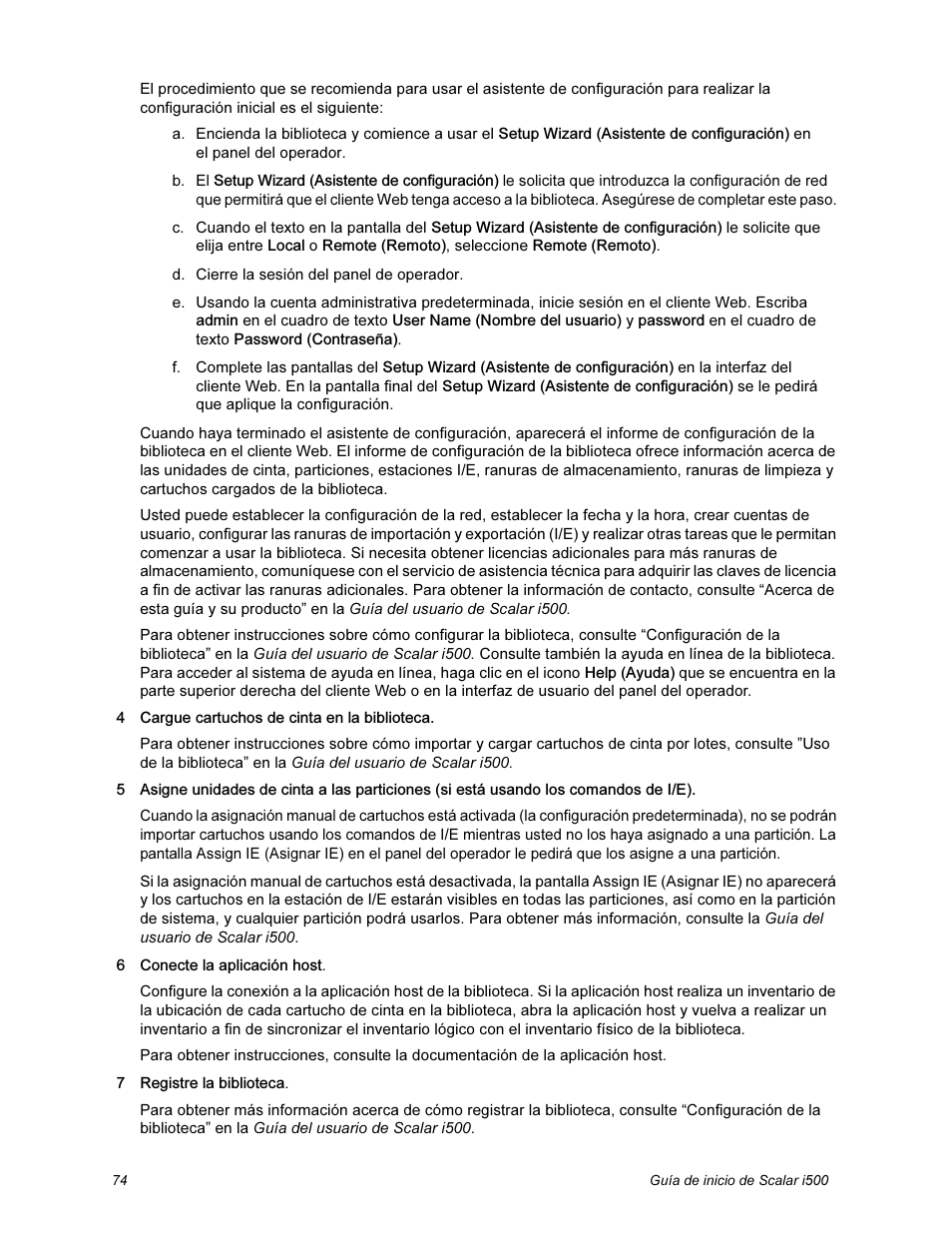 Quantum Scalar i500 User Manual | Page 74 / 148