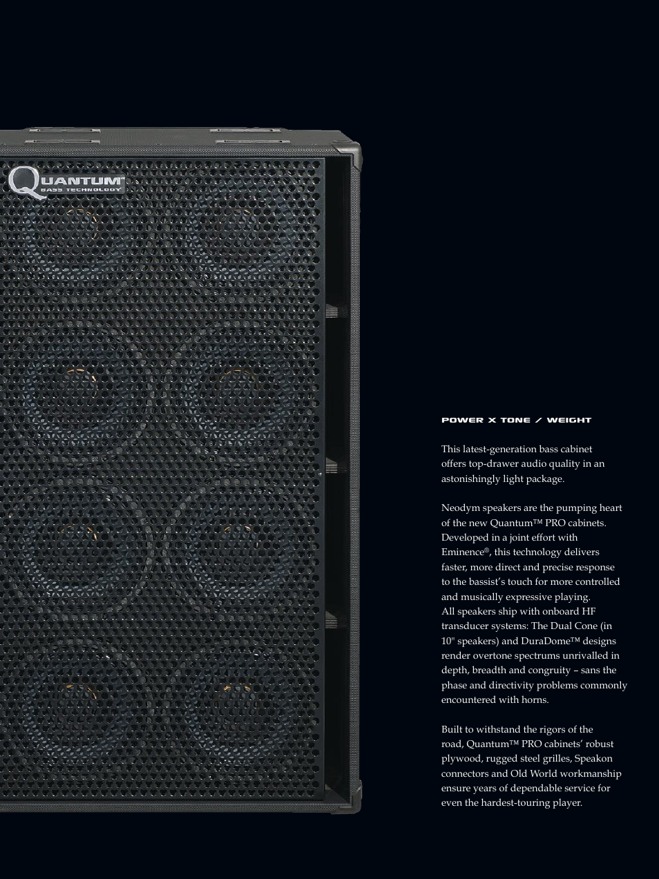 Power x tone / weight | Quantum QC 310 User Manual | Page 8 / 12