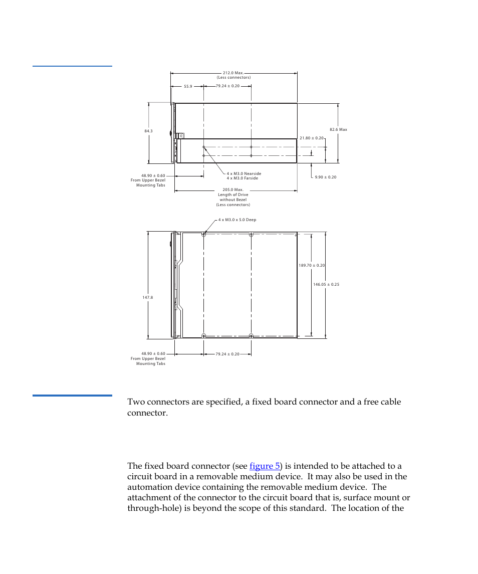 Connector detail, Figure 4, Internal lto-3 tape drive mounting dimensions | Drive | Quantum Tape Drive LTO-3 User Manual | Page 26 / 98