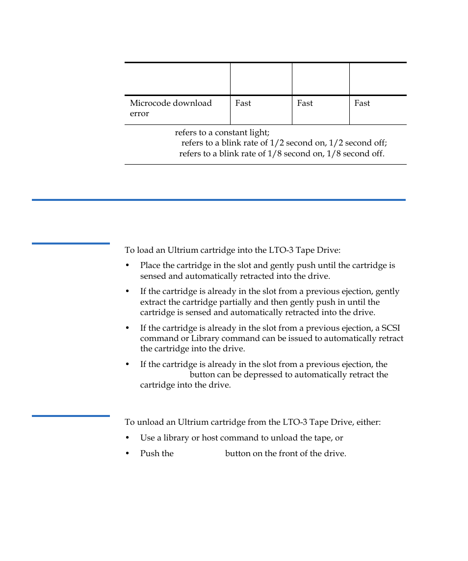 Using lto cartridges, Loading a cartridge, Unloading a cartridge | Loading a cartridge unloading a cartridge | Quantum Tape Drive LTO-3 User Manual | Page 40 / 98