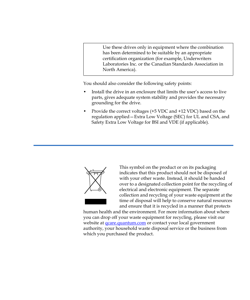 Disposal of electrical and electronic equipment | Quantum Tape Drive LTO-3 User Manual | Page 65 / 98