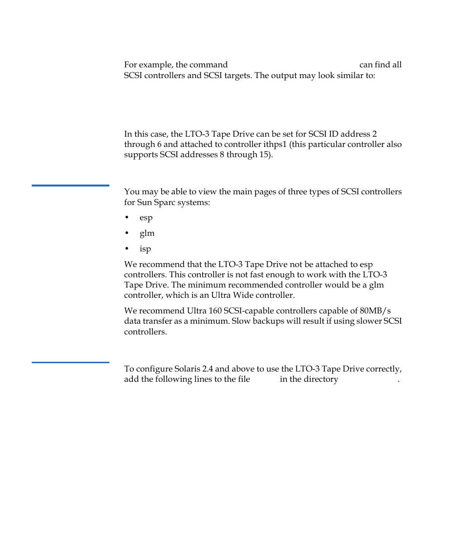 Types of controllers, Configuring the device file st.conf | Quantum Tape Drive LTO-3 User Manual | Page 70 / 98